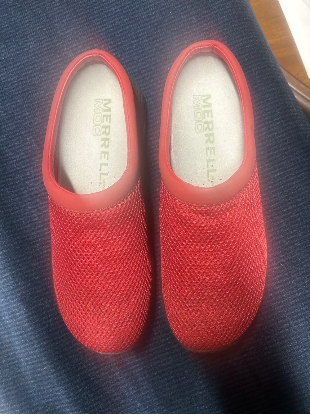 Merrell Women's Bright Red Slip-On Moccasins